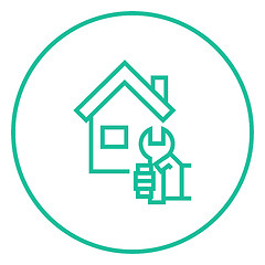 Image showing House repair line icon.