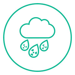 Image showing Radioactive cloud and rain line icon.