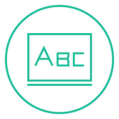 Image showing Letters abc on blackboard line icon.