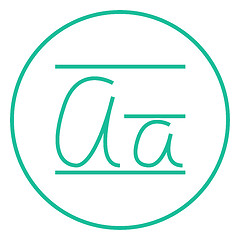 Image showing Cursive letter a line icon.