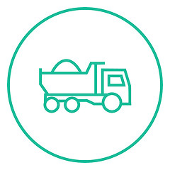 Image showing Dump truck line icon.