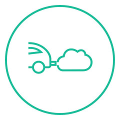 Image showing Car spewing polluting exhaust line icon.