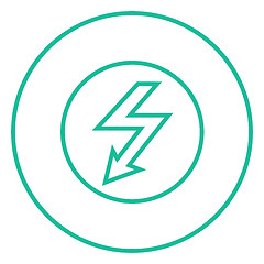 Image showing Lightning arrow downward line icon.