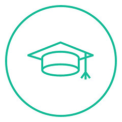 Image showing Graduation cap line icon.