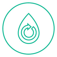 Image showing Water drop with circular arrow line icon.