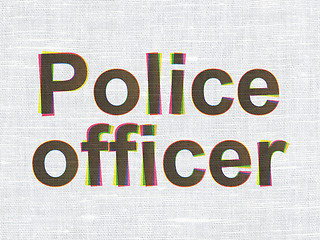 Image showing Law concept: Police Officer on fabric texture background