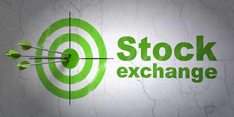 Image showing Business concept: target and Stock Exchange on wall background