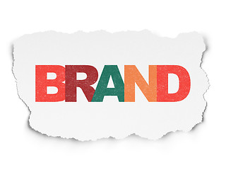 Image showing Marketing concept: Brand on Torn Paper background