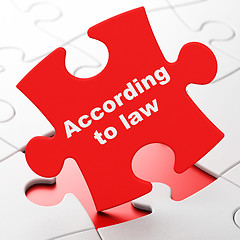 Image showing Law concept: According To Law on puzzle background