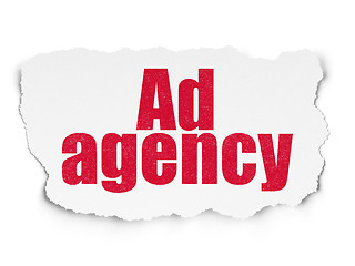 Image showing Marketing concept: Ad Agency on Torn Paper background