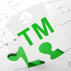 Image showing Law concept: Trademark on puzzle background