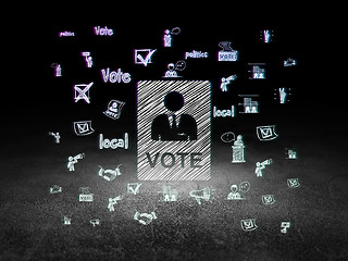 Image showing Political concept: Ballot in grunge dark room