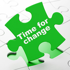 Image showing Time concept: Time for Change on puzzle background