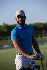 Image showing golfer  portrait at golf course