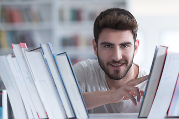 Image showing student study  in school library