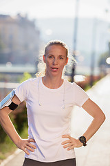 Image showing jogging woman portrait