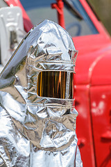 Image showing Fire in special heat resistant suit