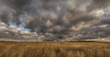 Image showing storm clouds in the autumn steppe