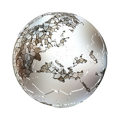 Image showing Europe on metallic Earth