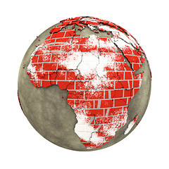 Image showing Africa on brick wall Earth