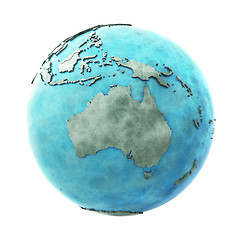 Image showing Australia on marble planet Earth