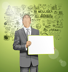 Image showing Vector Business Man with Empty Write Board
