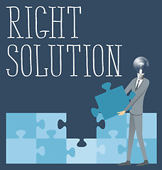 Image showing Vector Flat Business Concept Right Solution