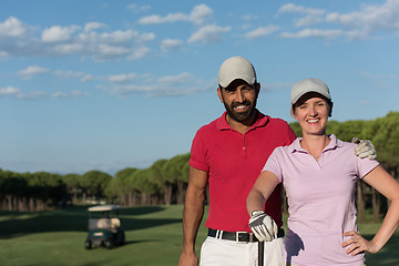 Image showing portrait of couple on golf course