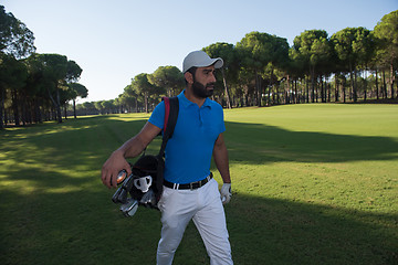 Image showing golf player walking