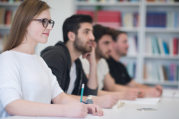 Image showing group of students study together in classroom