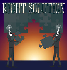 Image showing Vector Flat Business Concept Right Solution