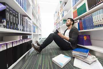 Image showing student study  in school library