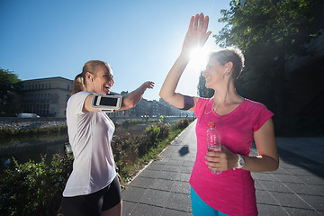 Image showing congratulate and happy to finish morning workout