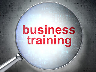 Image showing Learning concept: Business Training with optical glass