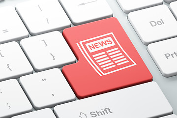 Image showing News concept: Newspaper on computer keyboard background
