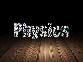 Image showing Learning concept: Physics in grunge dark room