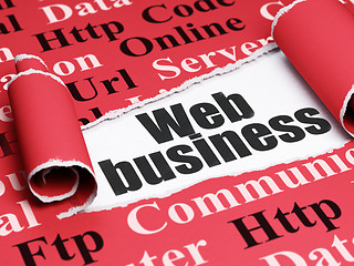 Image showing Web development concept: black text Web Business under the piece of  torn paper