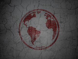 Image showing Science concept: Globe on grunge wall background