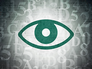 Image showing Protection concept: Eye on Digital Data Paper background