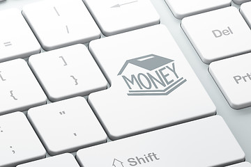 Image showing Money concept: Money Box on computer keyboard background