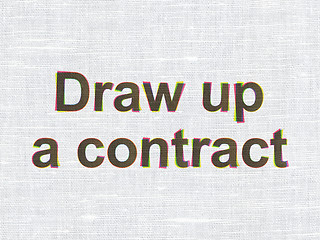 Image showing Law concept: Draw up A contract on fabric texture background