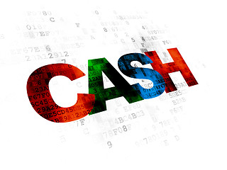 Image showing Currency concept: Cash on Digital background