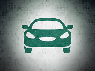Image showing Tourism concept: Car on Digital Data Paper background