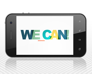 Image showing Finance concept: Smartphone with We can! on  display