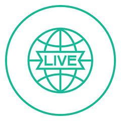 Image showing Globe with live sign line icon.