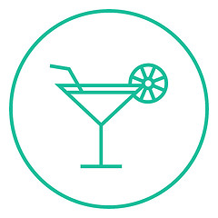 Image showing Cocktail glass line icon.