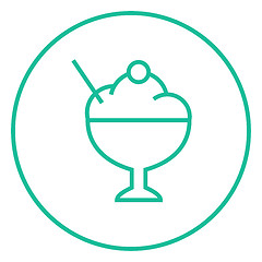 Image showing Cup of ice cream line icon.