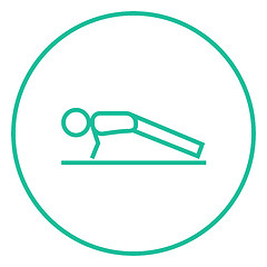 Image showing Man making push ups line icon.