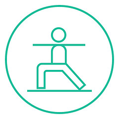 Image showing Man practicing yoga line icon.