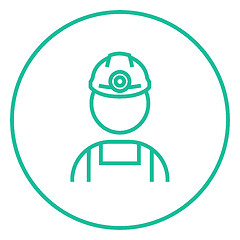 Image showing Coal miner line icon.